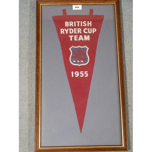 454 - A 1955 BRITISH RYDER CUP PENNANT