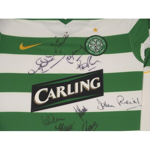 467 - A GREEN AND WHITE CELTIC REPLICA SHORT-SLEEVED SHIRT