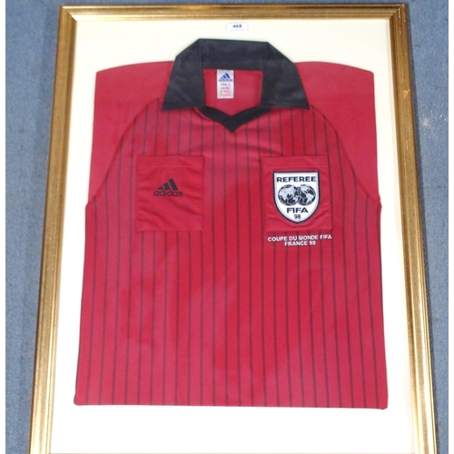 468 - A RED AND BLACK 1998 FRANCE WORLD CUP REFEREE SHIRT