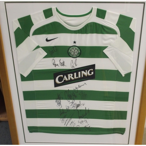 472 - A GREEN AND WHITE REPLICA CELTIC SHORT-SLEEVED SHIRT