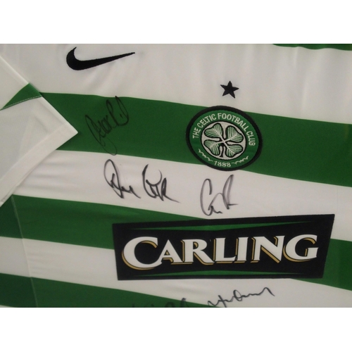 472 - A GREEN AND WHITE REPLICA CELTIC SHORT-SLEEVED SHIRT