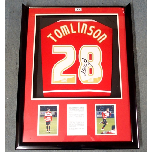 473 - A RED AND WHITE REPLICA DONCASTER ROVERS SHIRT