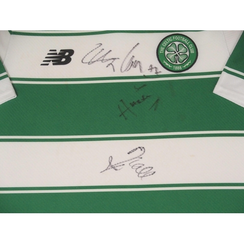 474 - A GREEN AND WHITE REPLICA CELTIC SHORT-SLEEVED SHIRT