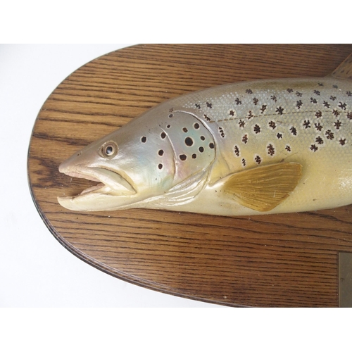 486 - A MODERN RESIN BROWN TROUT