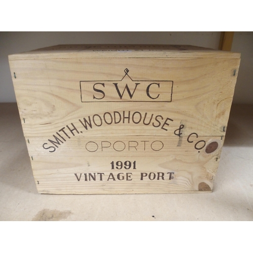 493 - TWELVE BOTTLES OF SWC OPORTO 1991 VINTAGE PORT