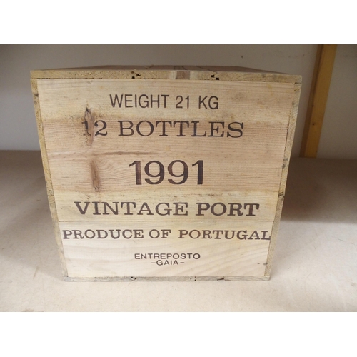 493 - TWELVE BOTTLES OF SWC OPORTO 1991 VINTAGE PORT