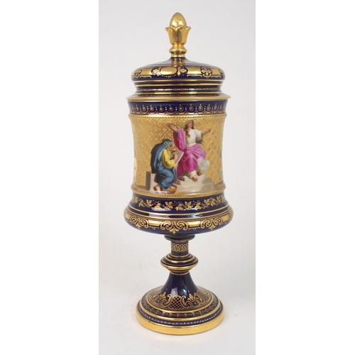 513 - A VIENNA PORCELAIN URN AND COVER