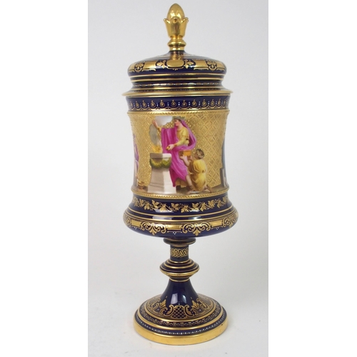 513 - A VIENNA PORCELAIN URN AND COVER