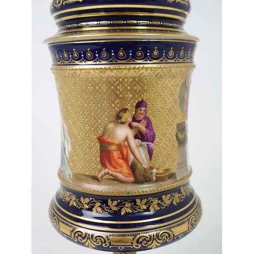 513 - A VIENNA PORCELAIN URN AND COVER