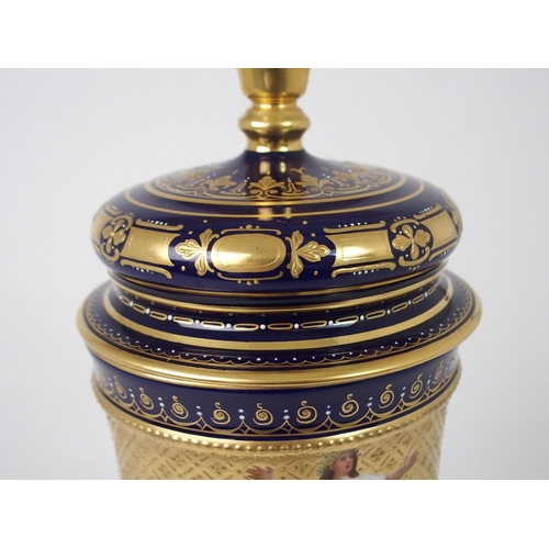 513 - A VIENNA PORCELAIN URN AND COVER