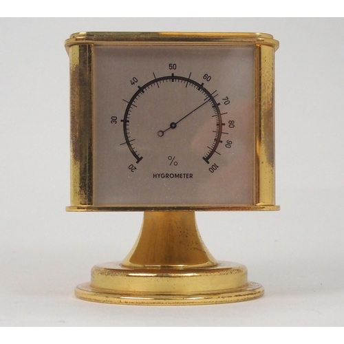 515 - AN ANGELUS GILT METAL DESK WEATHER STATION/COMPENDIUM