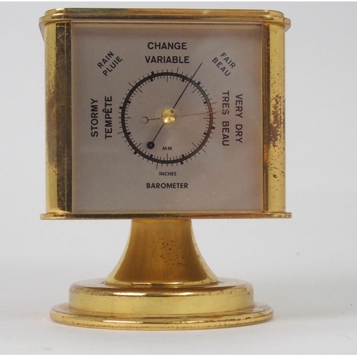 515 - AN ANGELUS GILT METAL DESK WEATHER STATION/COMPENDIUM