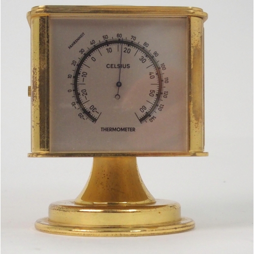 515 - AN ANGELUS GILT METAL DESK WEATHER STATION/COMPENDIUM