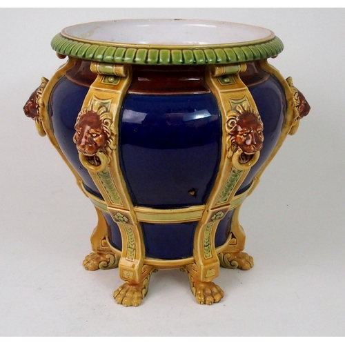 529 - A MINTON MAJOLICA JARDINIERE