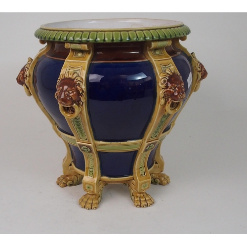 529 - A MINTON MAJOLICA JARDINIERE