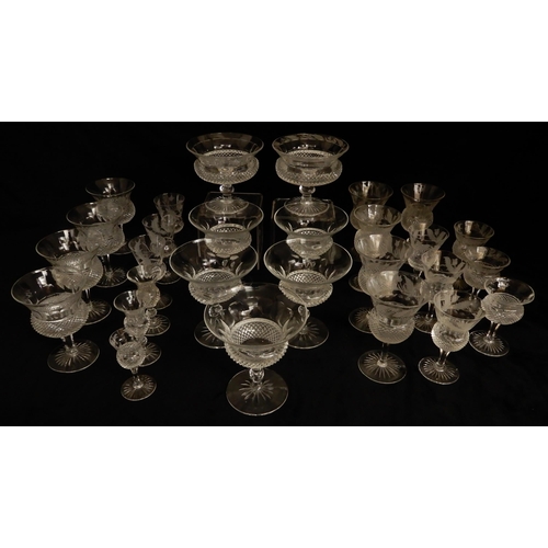 542 - A COLLECTION OF EDINBURGH THISTLE CUT AND ETCHED GLASSWARE