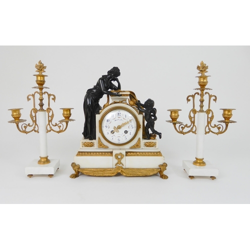 549 - A FRENCH LATE 19TH CENTURY MANTLE CLOCK