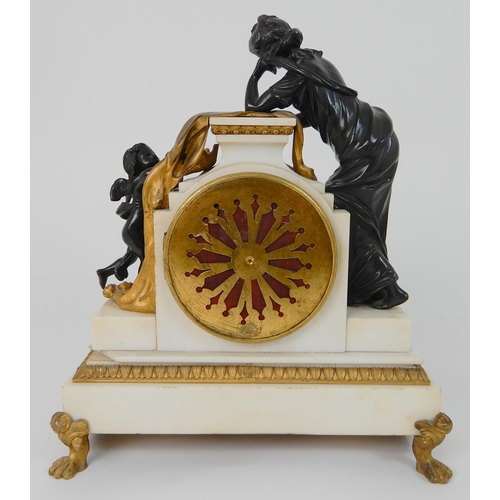 549 - A FRENCH LATE 19TH CENTURY MANTLE CLOCK