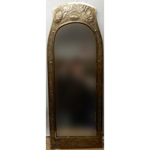 559 - A SCOTTISH ARTS AND CRAFTS BRASS FRAMED MIRROR