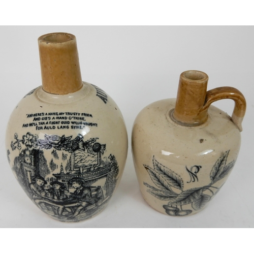 565 - A GLEN GARRY STONEWARE WHISKY FLAGON