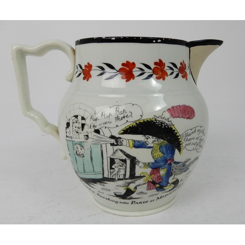 568 - A PEARLWARE NAPOLEONIC JUG