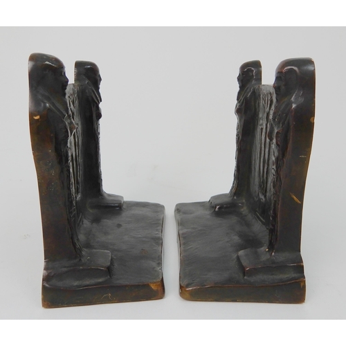 576 - A PAIR OF GRIFFOUL EGYPTIAN STYLE BRONZE BOOKENDS