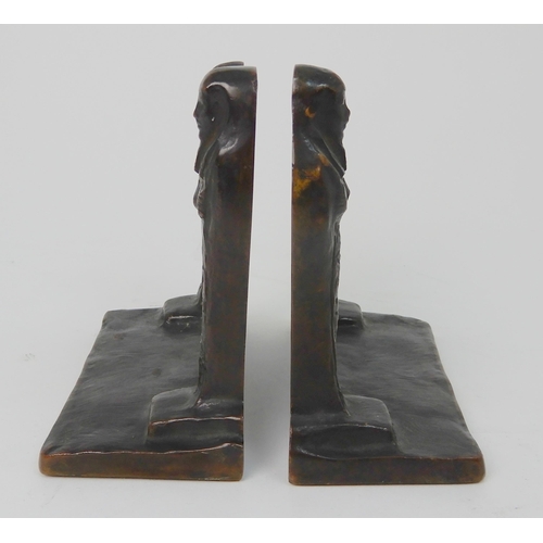 576 - A PAIR OF GRIFFOUL EGYPTIAN STYLE BRONZE BOOKENDS