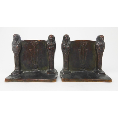 576 - A PAIR OF GRIFFOUL EGYPTIAN STYLE BRONZE BOOKENDS