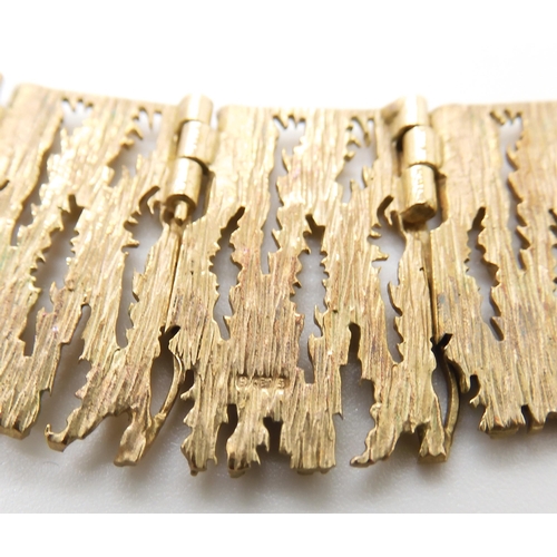 627 - A 9CT GOLD RETRO FRINGE COLLAR NECKLACE