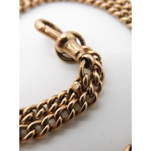 633 - A 9CT ROSE GOLD CURB LINK GUARD CHAIN