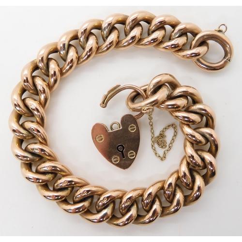 649 - A 9CT ROSE GOLD CURB LINK BRACELET