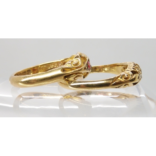 690 - TWO 18CT GOLD VINTAGE RINGS