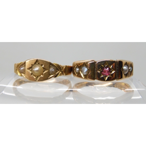 702 - TWO 15CT GOLD VINTAGE RINGS