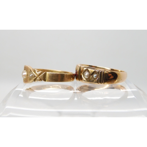 702 - TWO 15CT GOLD VINTAGE RINGS