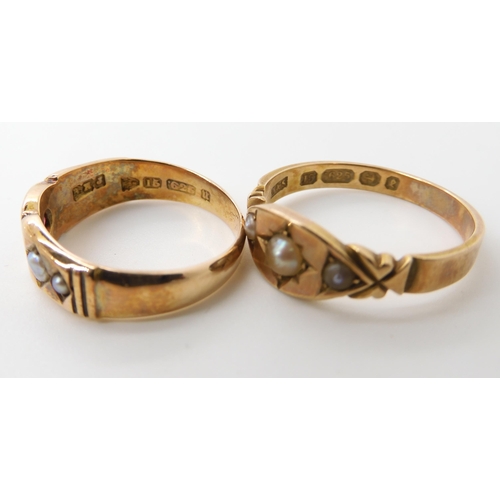 702 - TWO 15CT GOLD VINTAGE RINGS