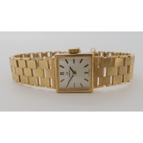 778 - A LADIES 9CT GOLD RETRO OMEGA WRISTWATCH