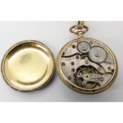 781 - A SILVER GILT ENAMELLED FOB WATCH