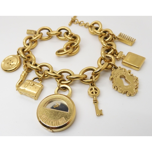 782 - A MOSCHINO TIME PENDANT WATCH BRACELET