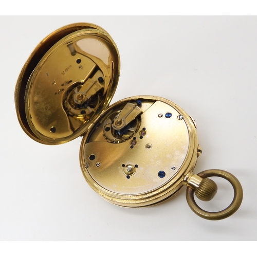 789 - AN 18CT GOLD HALF HUNTER POCKET WATCH