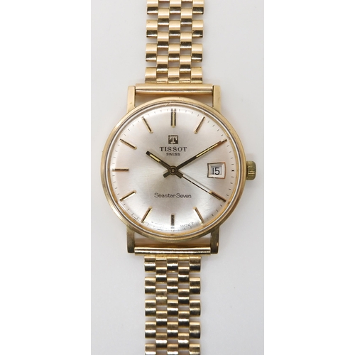 791 - A 9CT GOLD GENTS TISSOT SEASTAR SEVEN WRISTWATCH