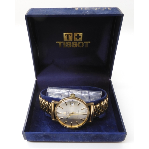 791 - A 9CT GOLD GENTS TISSOT SEASTAR SEVEN WRISTWATCH