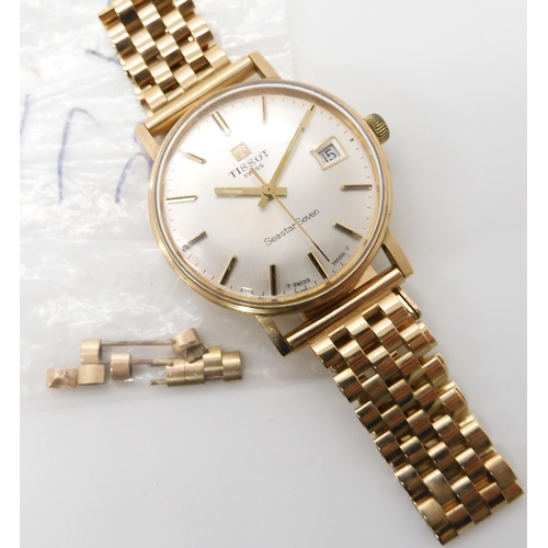 791 - A 9CT GOLD GENTS TISSOT SEASTAR SEVEN WRISTWATCH