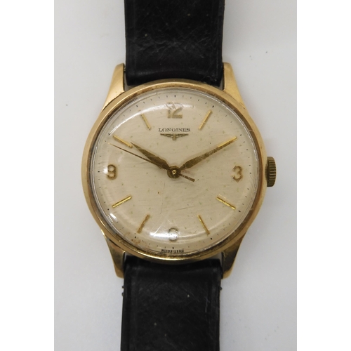 792 - A 9CT GOLD GENTS LONGINES WATCH