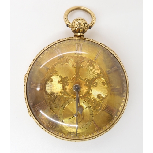 793 - AN 18CT GOLD OPEN FACE POCKET WATCH