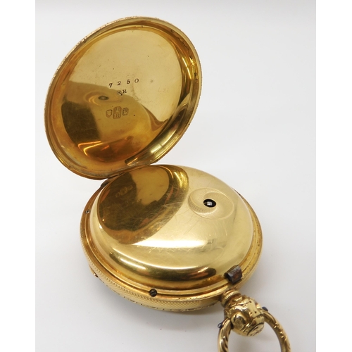 793 - AN 18CT GOLD OPEN FACE POCKET WATCH