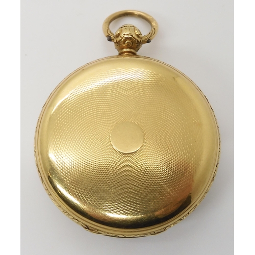 793 - AN 18CT GOLD OPEN FACE POCKET WATCH