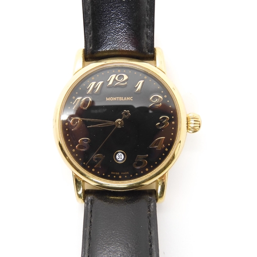 799 - *WITHDRAWN*A GOLD PLATED MONT BLANC MEISTERSTUCK WRISTWATCH