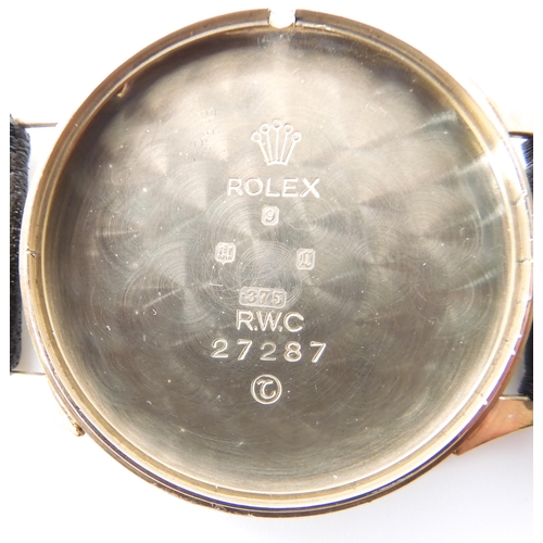 804 - A 9CT GOLD GENTS TUDOR ROLEX