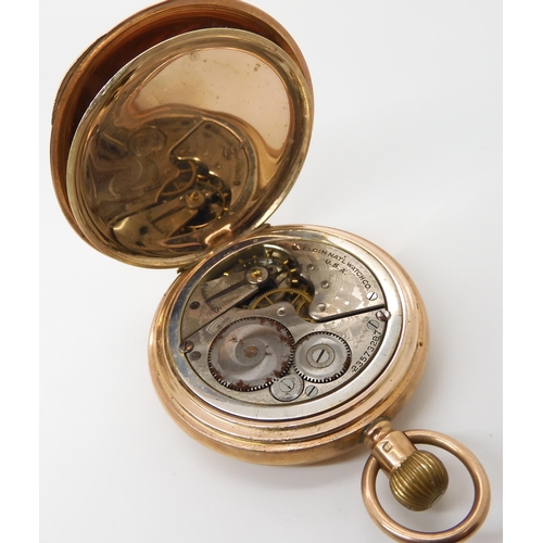 808 - A 9CT GOLD FULL HUNTER ELGIN POCKET WATCH