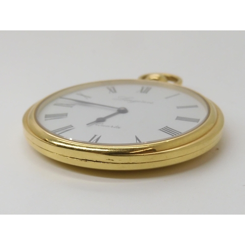 809 - A YELLOW METAL LONGINES QUARTZ POCKET WATCH